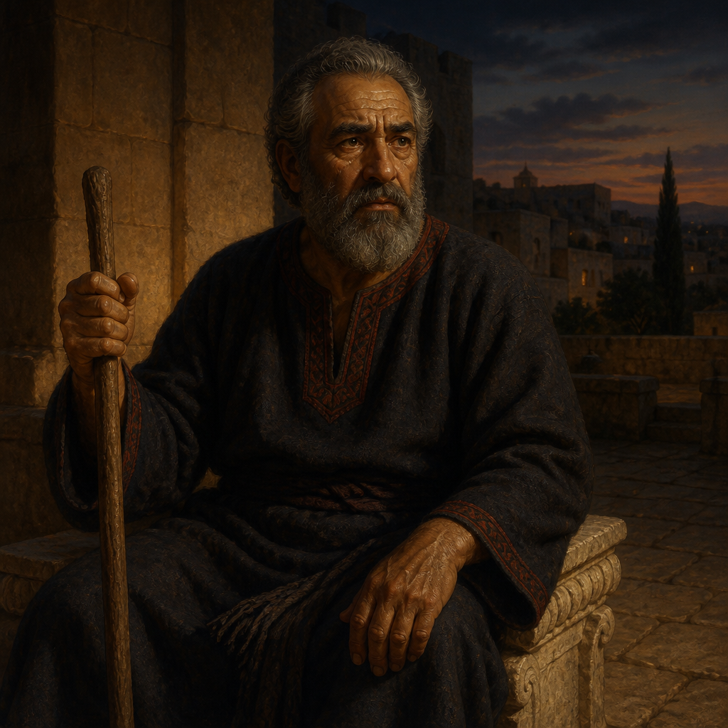 Oil-painting style portrait of Gadi, father of King Menahem of Israel