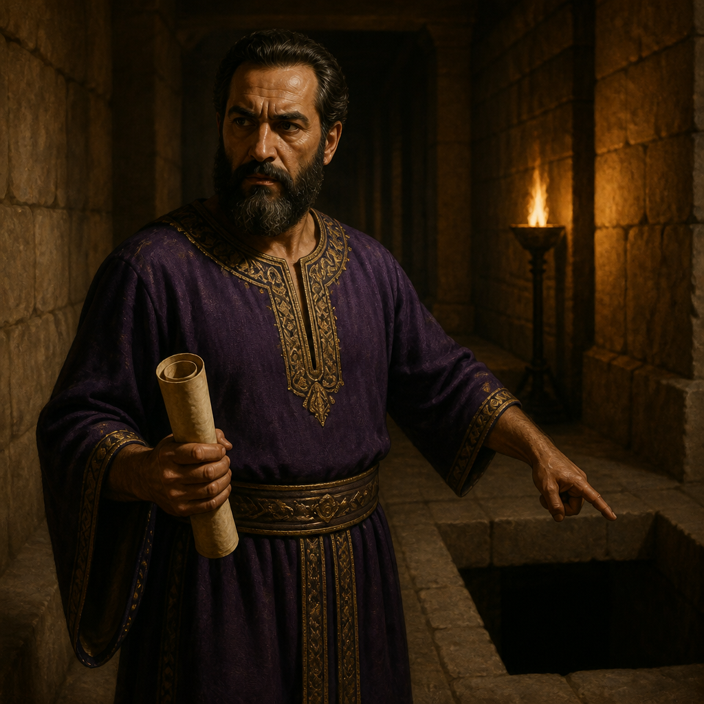 Oil-painting style portrait of Gedaliah, son of Pashhur, Official who sought the death of the prophet Jeremiah during the siege of Jerusalem