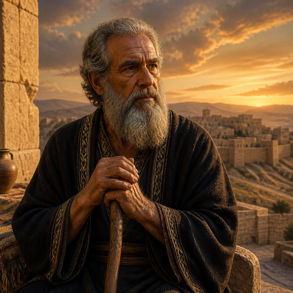 Oil-painting style portrait of Ginath, father of Tibni who challenged Omri for the throne of Israel