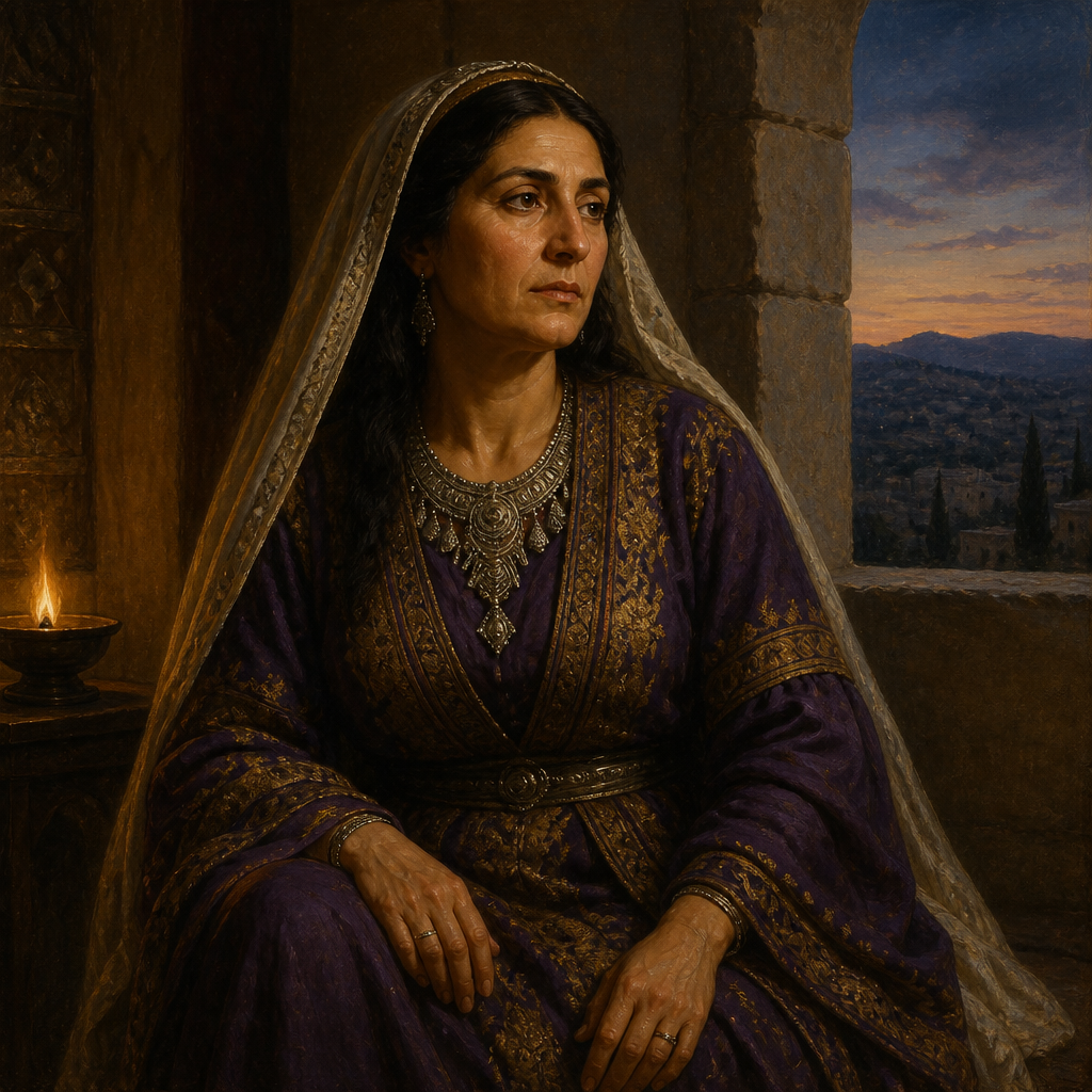 Oil-painting style portrait of Hamutal, Mother of King Jehoahaz and King Zedekiah