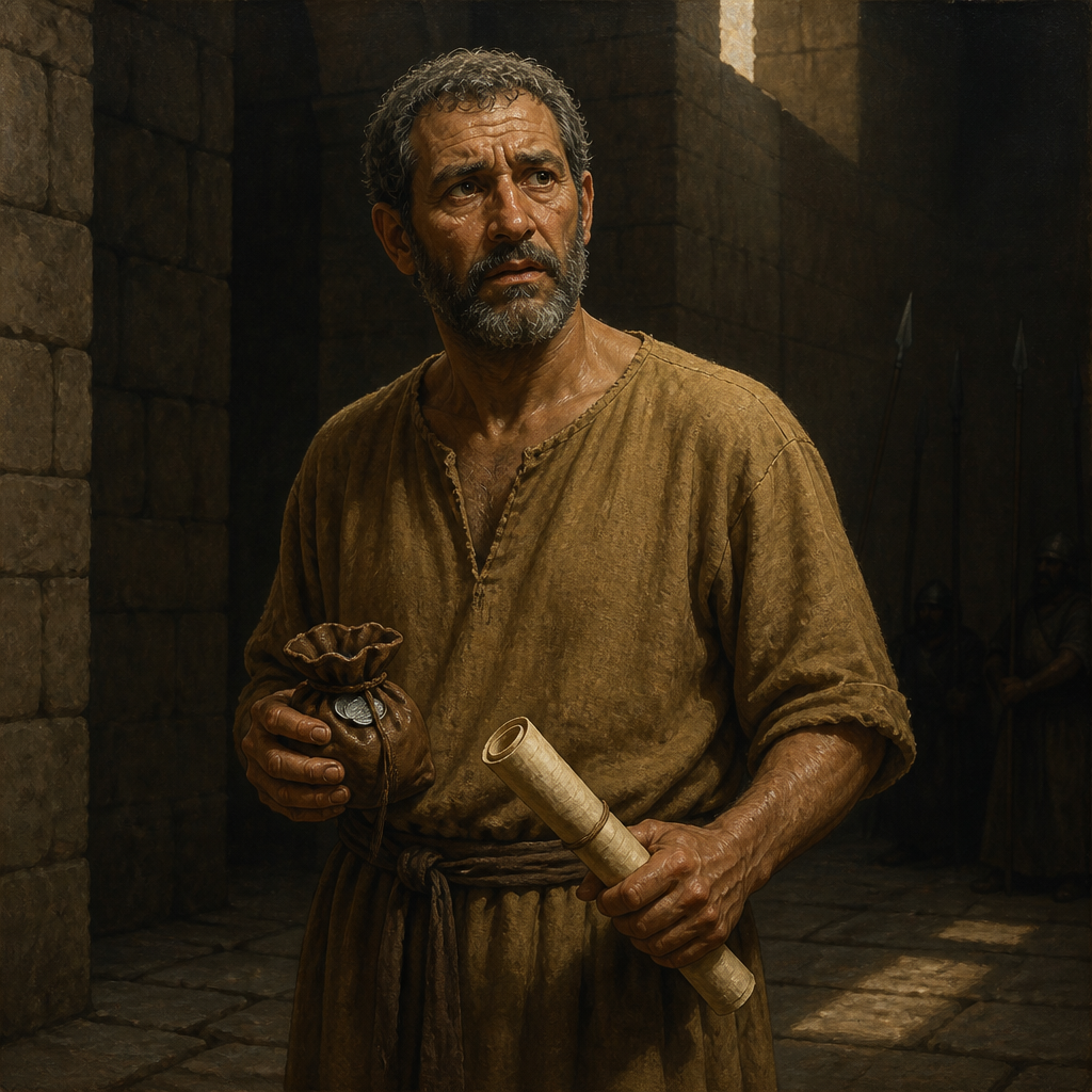 Oil-painting style portrait of Hanamel, Cousin of Jeremiah who sold him a field in Anathoth during the Babylonian siege