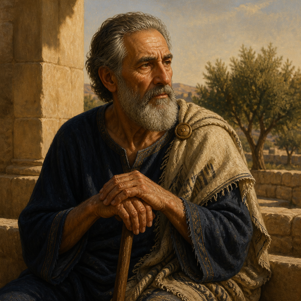 Oil-painting style portrait of Haruz, father of Meshullemeth and grandfather of King Amon