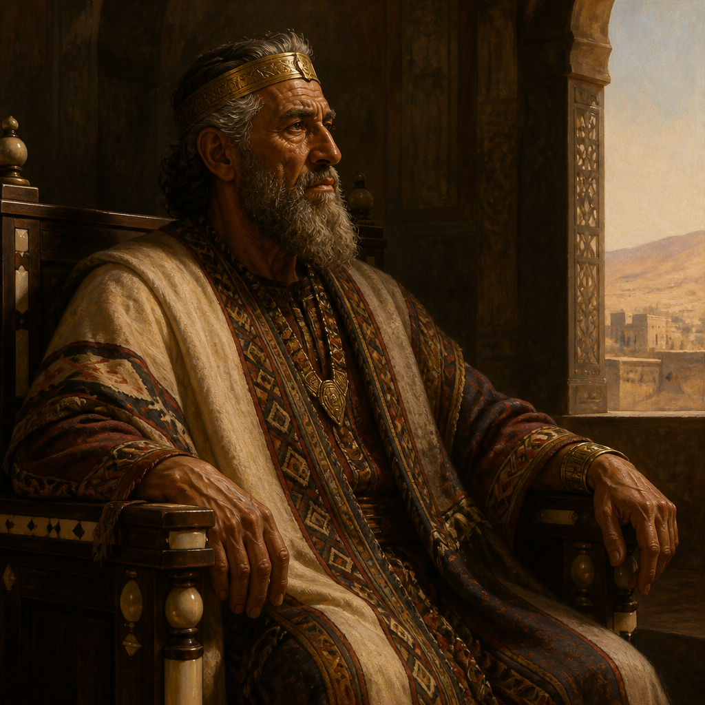 Oil-painting style portrait of Hezion, Grandfather of Ben-hadad I and early king of Aram-Damascus