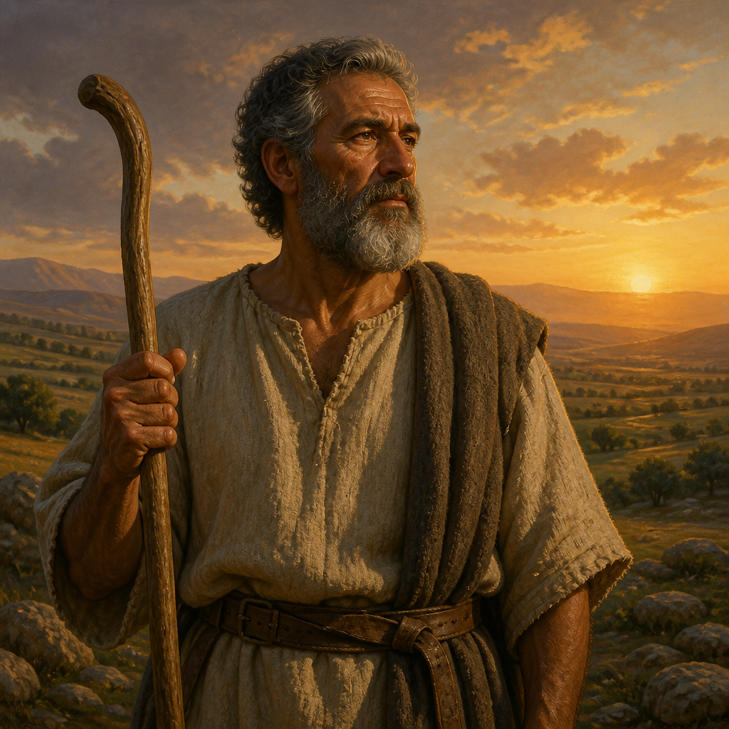 Oil-painting style portrait of Huri, Gadite ancestor whose lineage was recorded during the Divided Monarchy