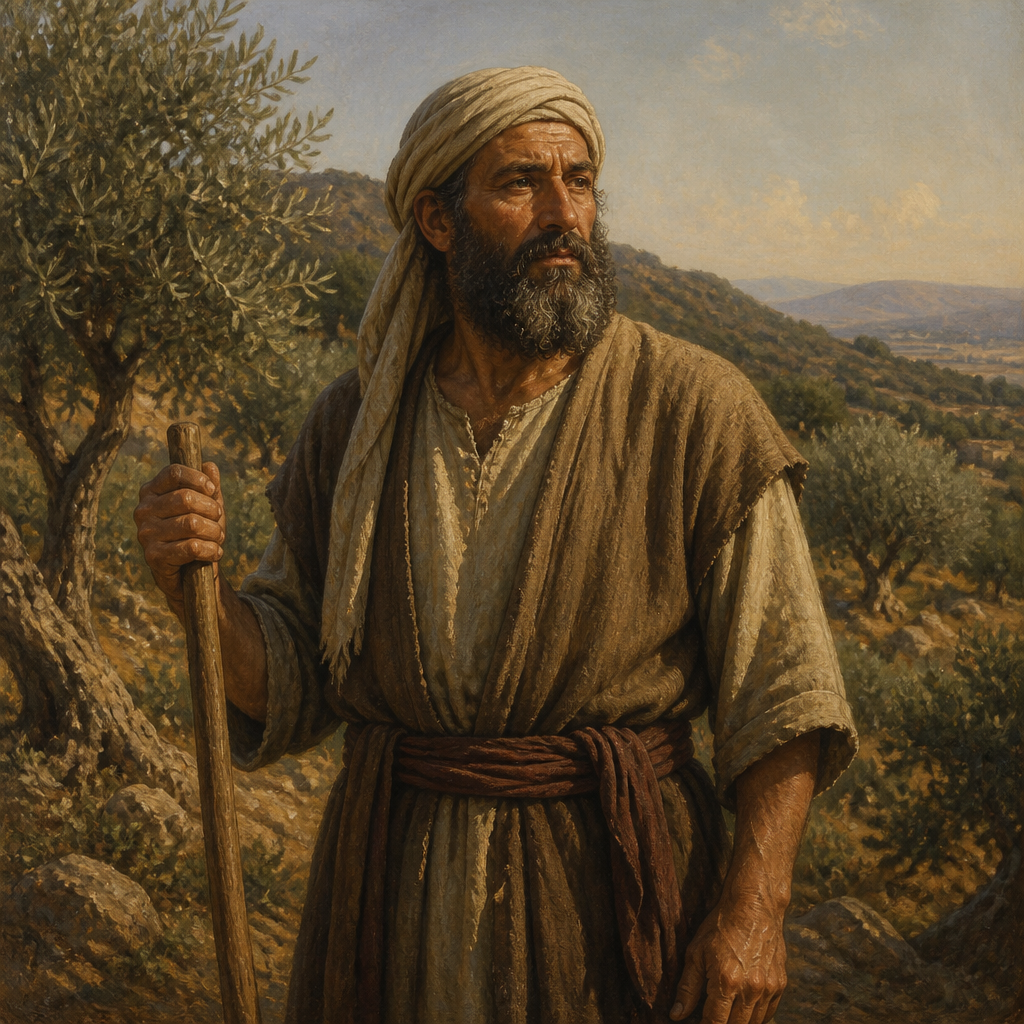 Oil-painting style portrait of Imrah, Asherite descendant of Zophah mentioned in the genealogies of the Divided Monarchy