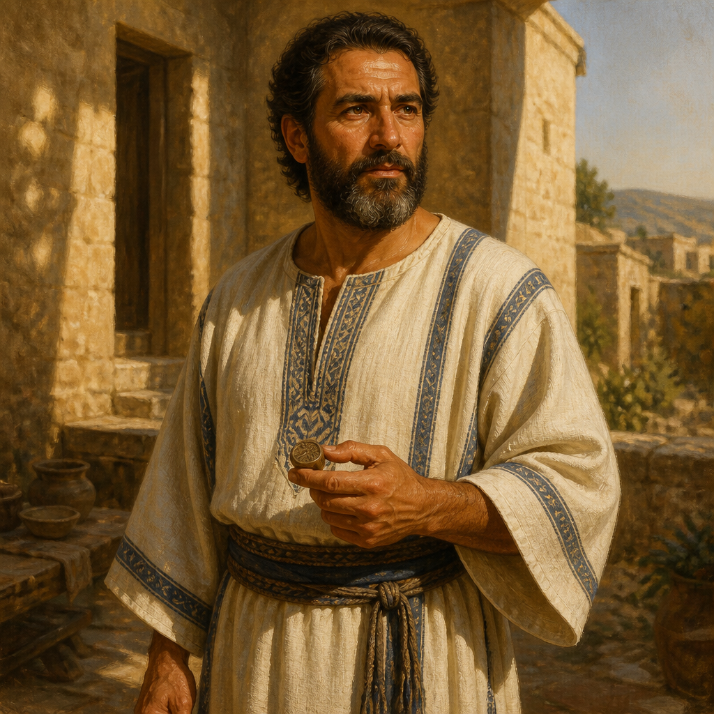 Oil-painting style portrait of Ishi, Son of Appaim, Judean descendant of Jerahmeel and father of Sheshan