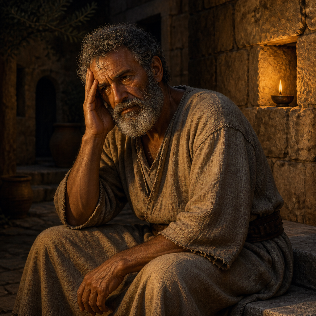Oil-painting style portrait of Jabesh, Father of King Shallum of Israel
