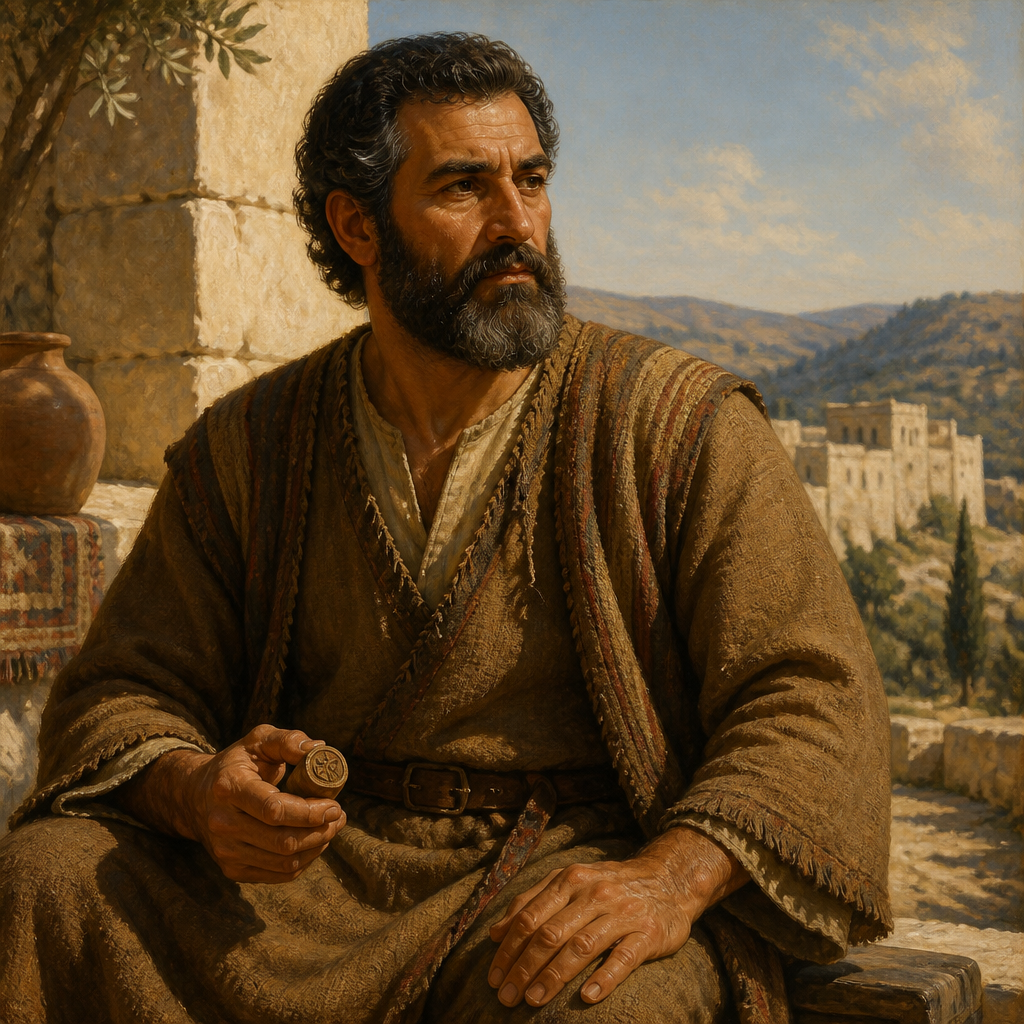 Oil-painting style portrait of Jada, Descendant of Judah and son of Onam listed in the genealogies of Chronicles