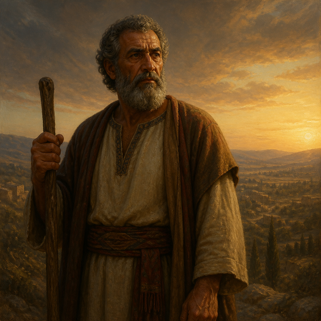 Oil-painting style portrait of Jahath, Son of Reaiah, Patriarch of the Zorathite clans in the tribe of Judah