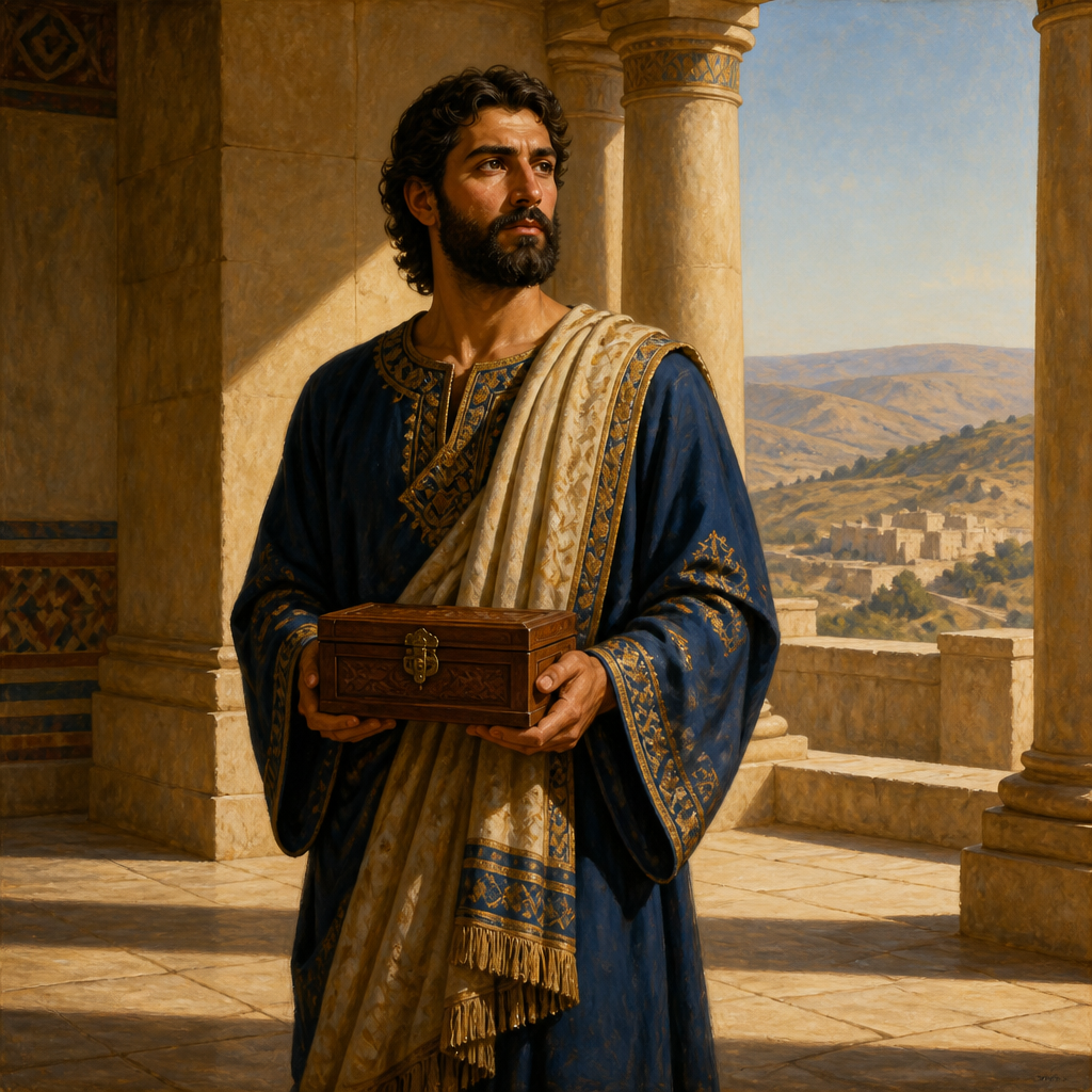 Oil-painting style portrait of Jehiel, Son of Jehoshaphat, Prince of Judah and son of King Jehoshaphat who was killed by his brother Jehoram