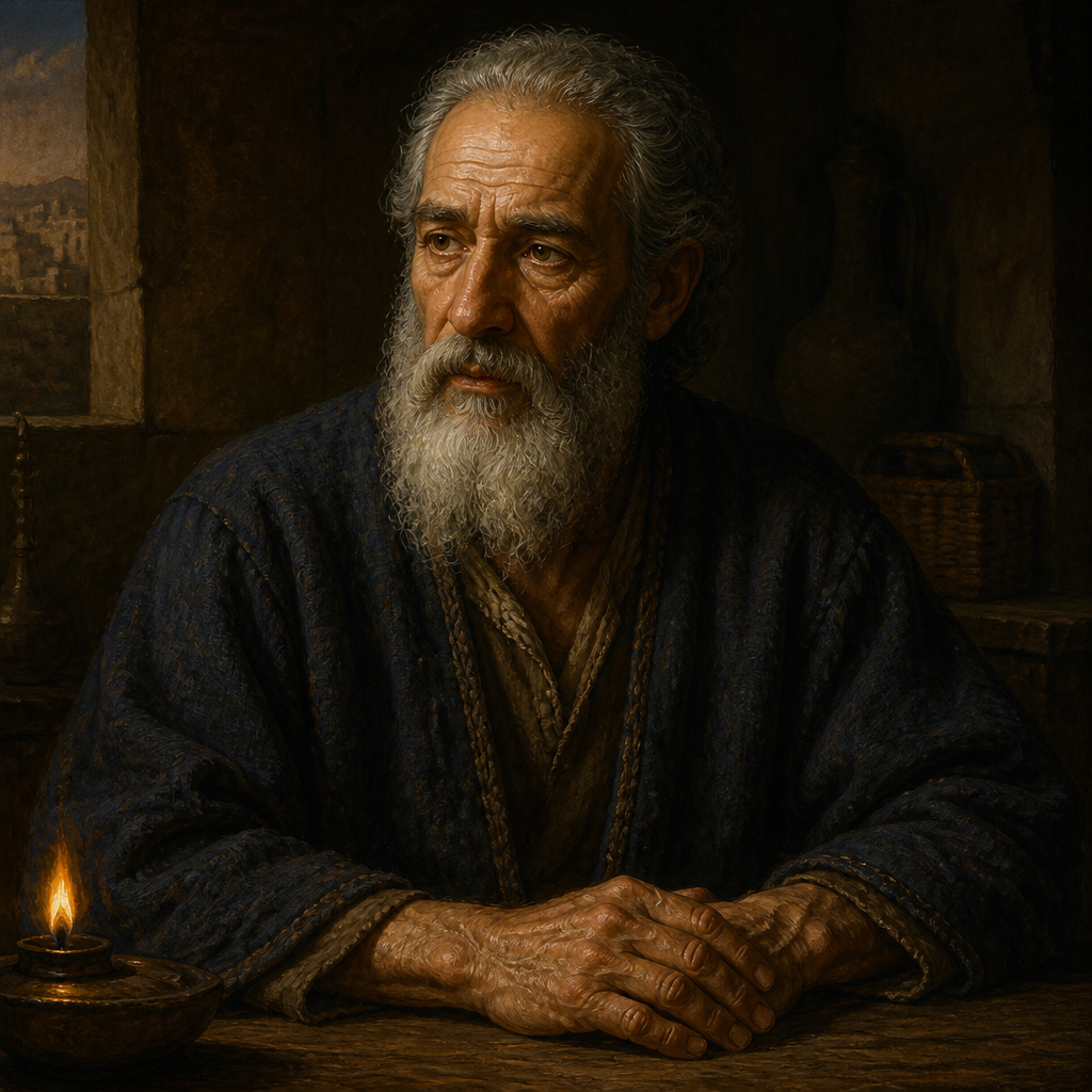 Oil-painting style portrait of Jehohanan, Father of Ishmael, father of Ishmael the commander who helped restore King Joash to the throne
