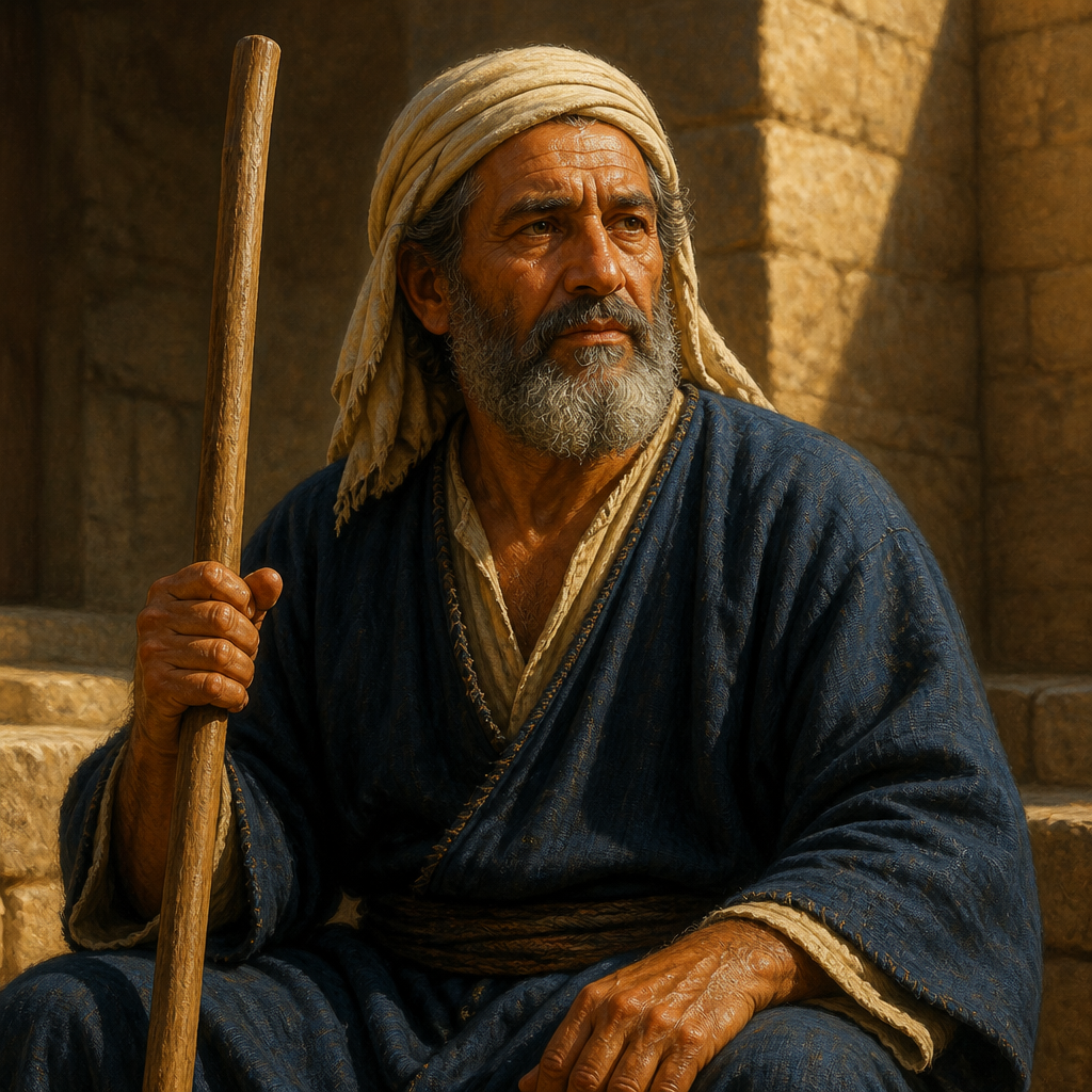 Oil-painting style portrait of Jeroham, Father of Azarel, father of Azarel, the tribal leader of Dan