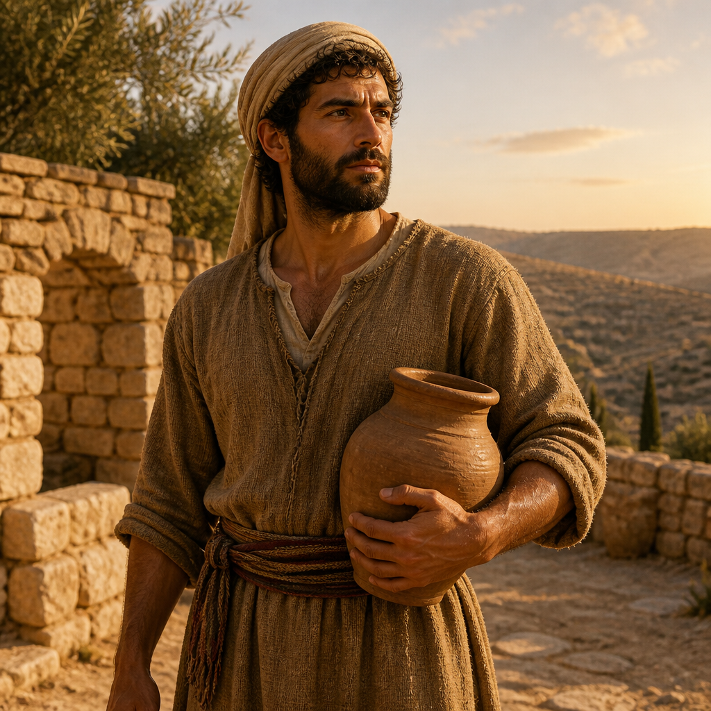 Oil-painting style portrait of Jether, Son of Ezrah, Son of Ezrah and member of the Tribe of Judah mentioned in the genealogies of Chronicles