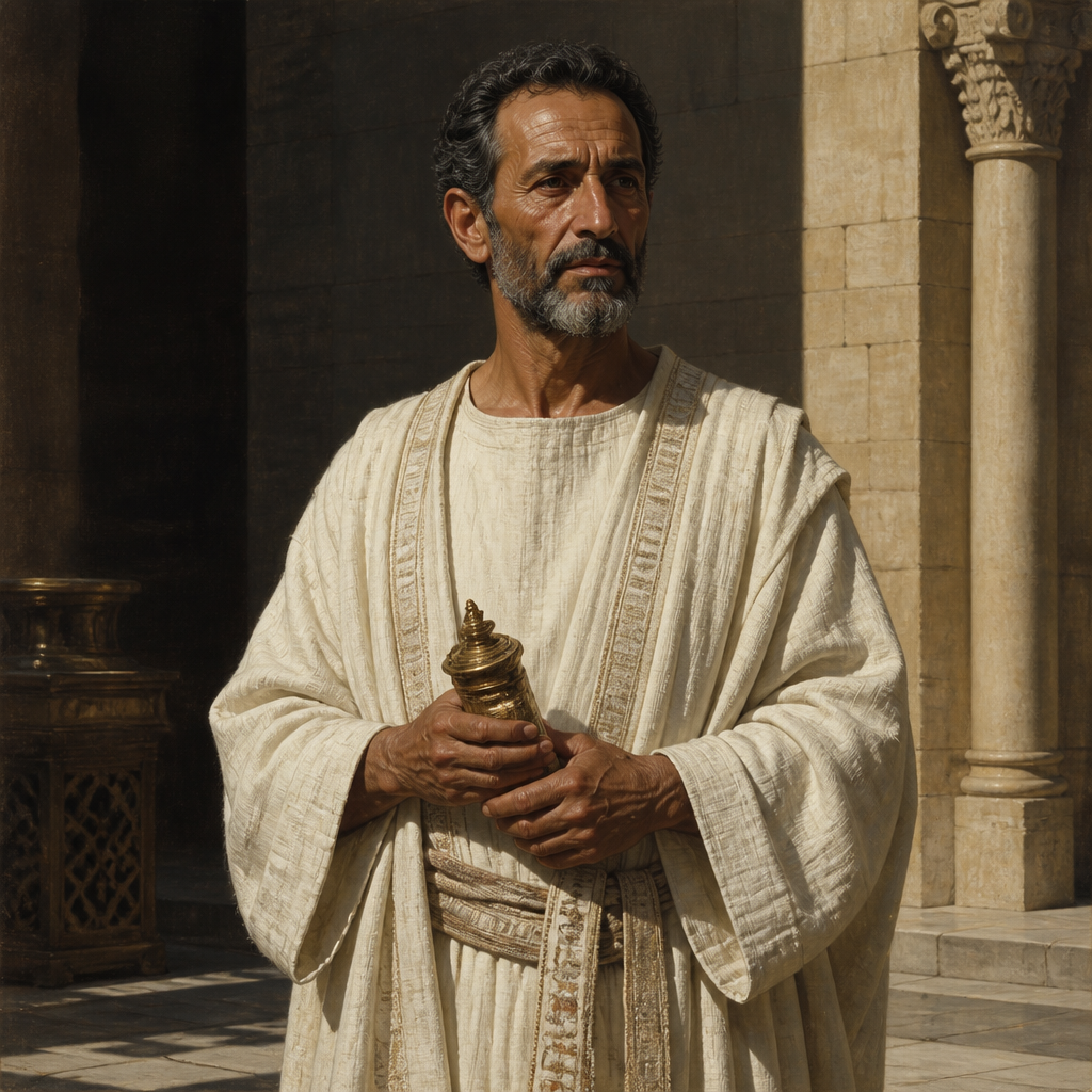 Oil-painting style portrait of Joah, Parent of Eden son of Joah, Gershonite Levite who was the parent of Eden