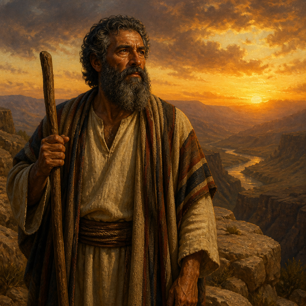 Oil-painting style portrait of Joel, Ancestor of Bela, ancestor of Bela the Reubenite who settled in Aroer