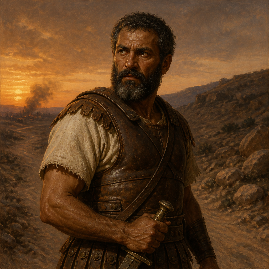 Oil-painting style portrait of Johanan son of Kareah, Military commander who rescued the captives of Ishmael but later led the Judean remnant into Egypt against the command of God