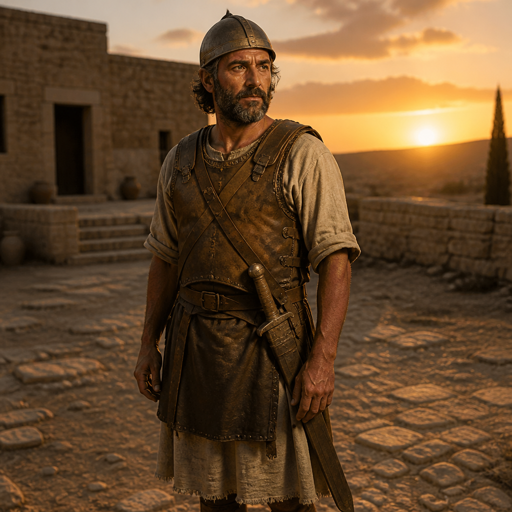 Oil-painting style portrait of Jonathan, Son of Kareah, Judean military commander who joined Gedaliah at Mizpah after Jerusalem's fall