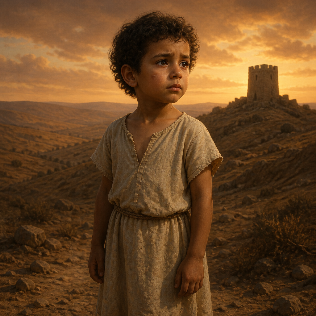 Oil-painting style portrait of Lo-ammi, Son of Hosea whose name symbolized God's rejection of Israel