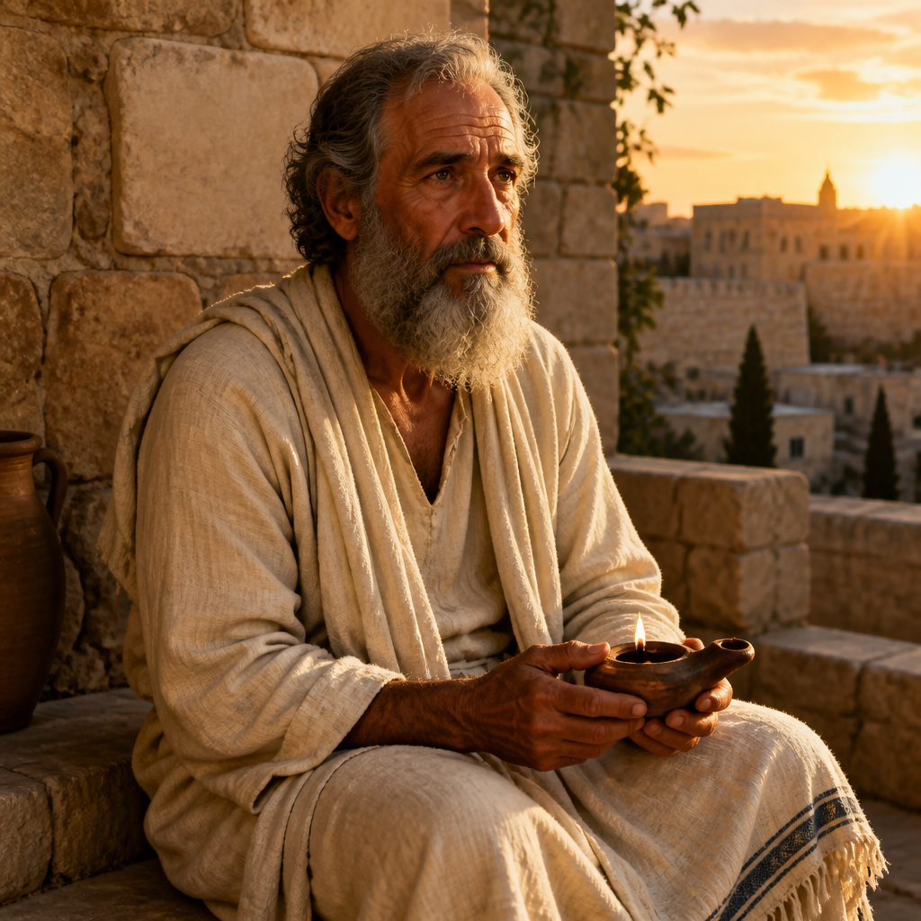 Oil-painting style portrait of Maaseiah, Father of Zephaniah, Father of Zephaniah the priest during the reign of King Zedekiah