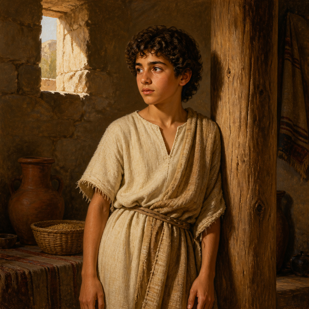 Oil-painting style portrait of Mahlah, Child of Hammolecheth, child of Hammolecheth in the genealogies of the tribe of Manasseh