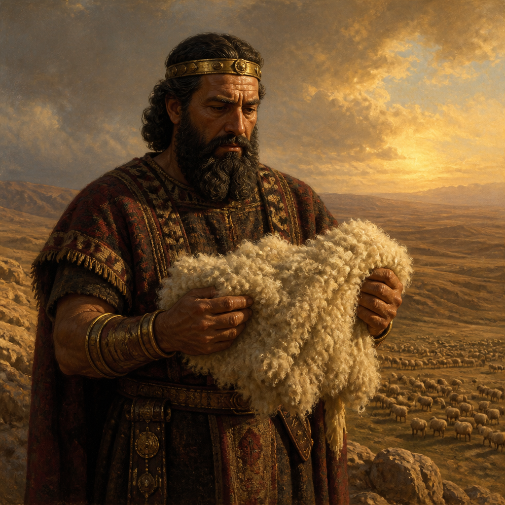 Oil-painting style portrait of Mesha, King of Moab, King of Moab who paid a massive annual tribute of lambs and wool to Israel