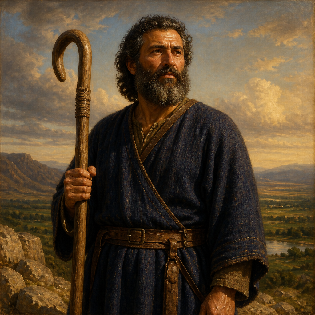 Oil-painting style portrait of Michael, Son of Abihail, Gadite family head and son of Abihail recorded in the genealogies of Chronicles