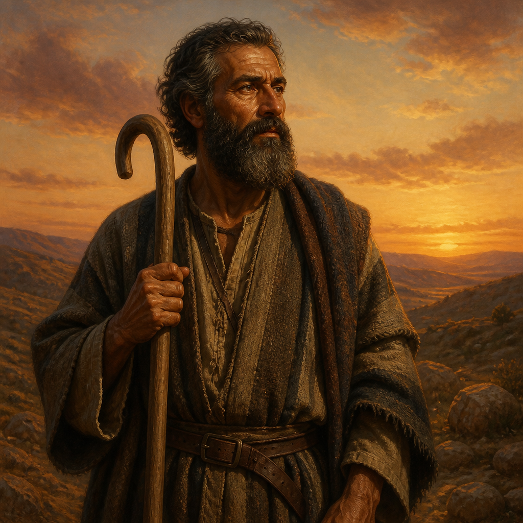 Oil-painting style portrait of Michael, Son of Jeshishai, Gadite ancestor in the lineage of Abihail