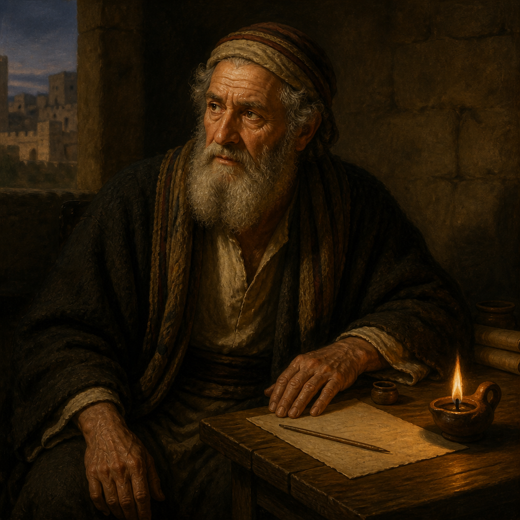 Oil-painting style portrait of Neriah, father of Baruch the scribe and Seraiah the quartermaster