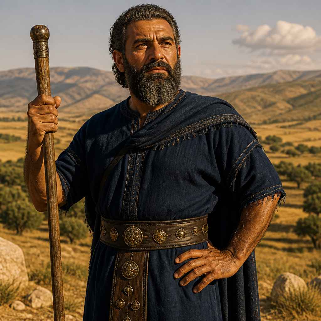 Oil-painting style portrait of Obadiah, Son of Izrahiah, Chief of the tribe of Issachar and son of Izrahiah
