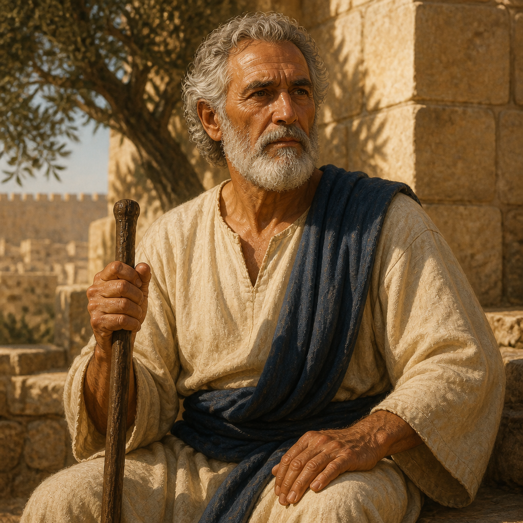 Oil-painting style portrait of Obed, Father of Azariah, father of Azariah the commander who helped overthrow Queen Athaliah