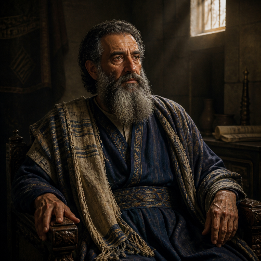 Oil-painting style portrait of Pashhur, Father of Gedaliah, father of the Judean official Gedaliah who opposed Jeremiah