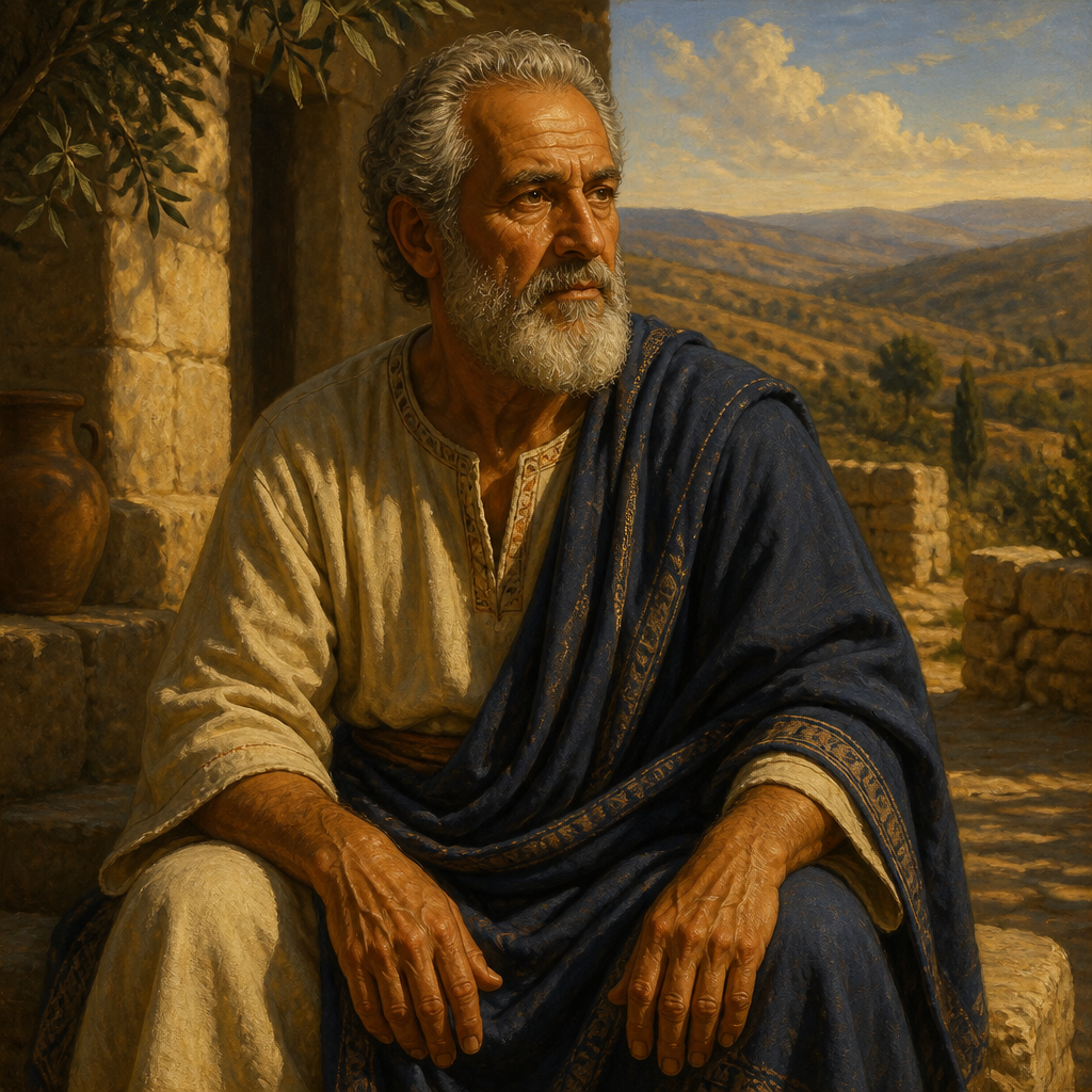 Oil-painting style portrait of Pedaiah of Rumah, Grandfather of King Jehoiakim and father of Zebidah