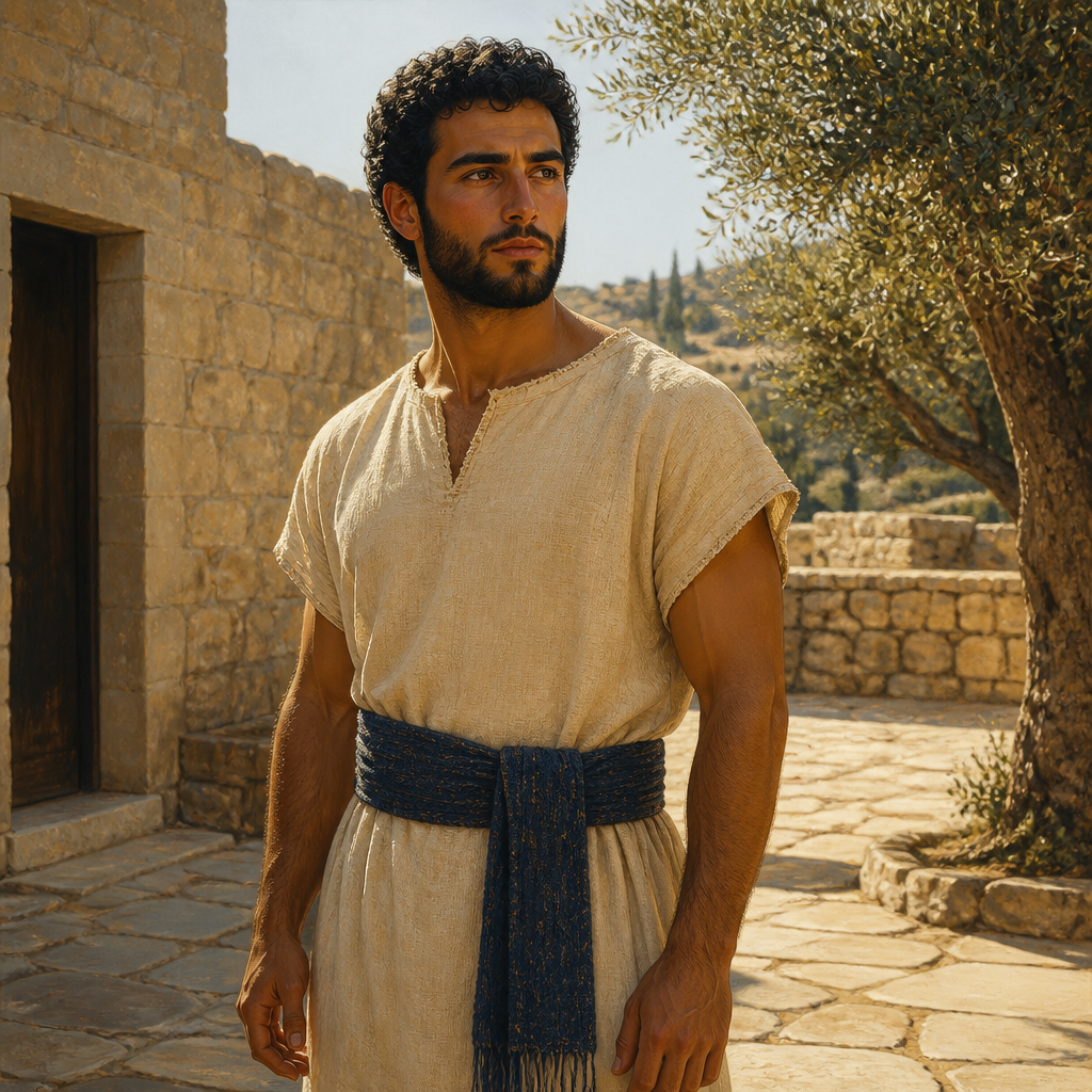 Oil-painting style portrait of Pelet, Son of Jahdai, Son of Jahdai listed in the genealogical records of the Tribe of Judah
