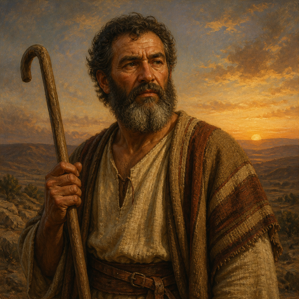 Oil-painting style portrait of Reaiah, Reubenite of the Divided Monarchy, son of Micah and father of Baal within the tribe of Reuben