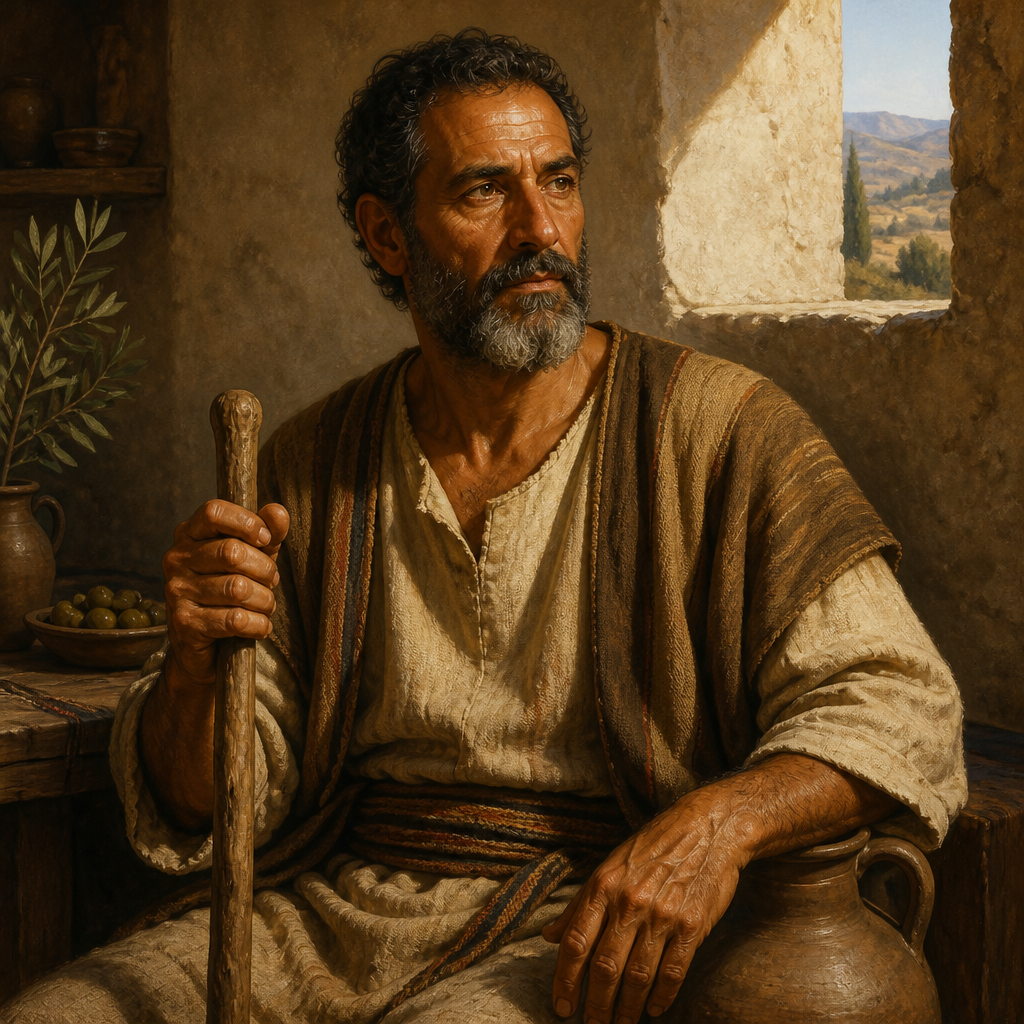 Oil-painting style portrait of Shaaph, Son of Jahdai, Son of Jahdai within the Tribe of Judah's genealogical records