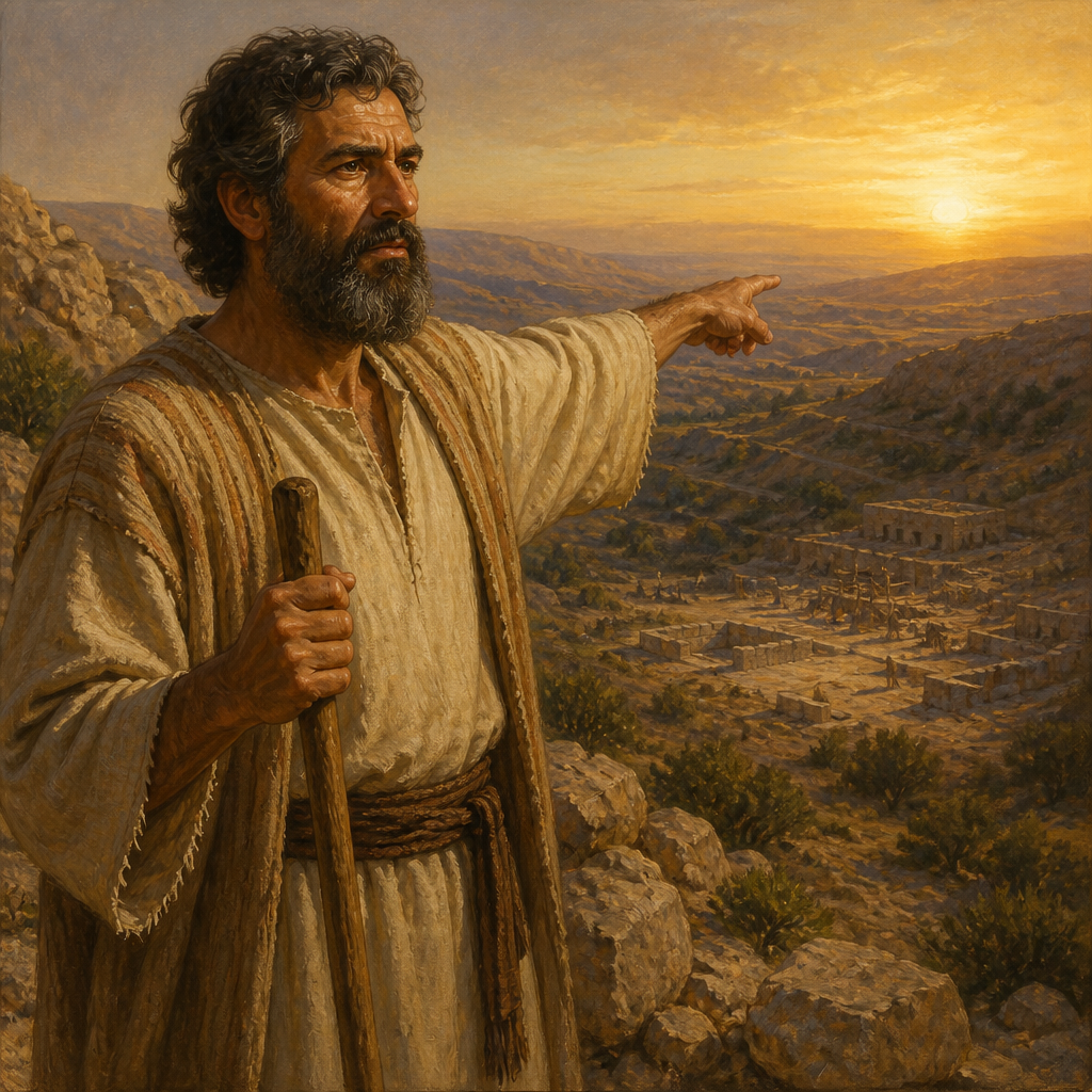 Oil-painting style portrait of Shammai, Son of Rekem, Patriarch of the line that founded Beth-zur