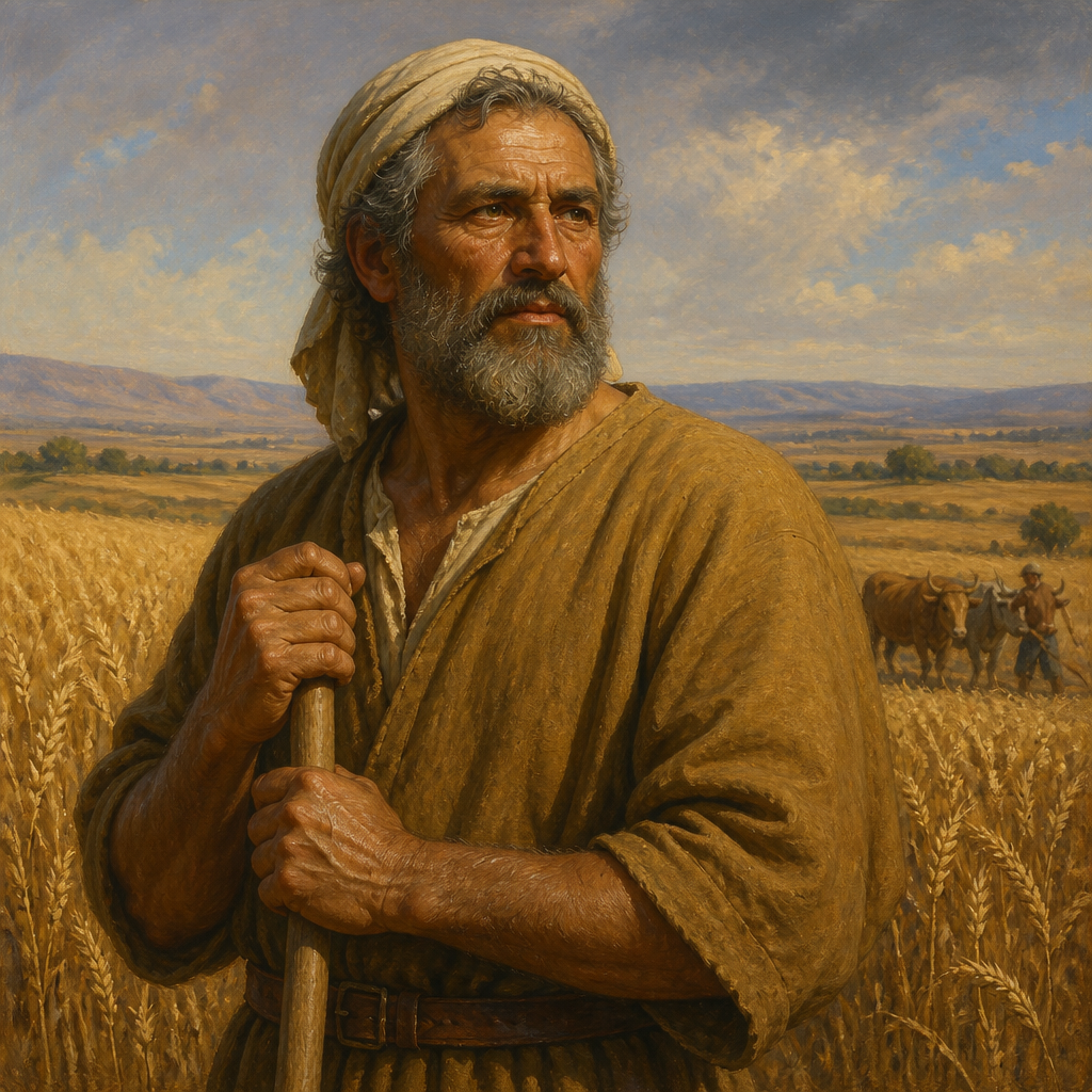 Oil-painting style portrait of Shaphat, Father of Elisha, father of the prophet Elisha