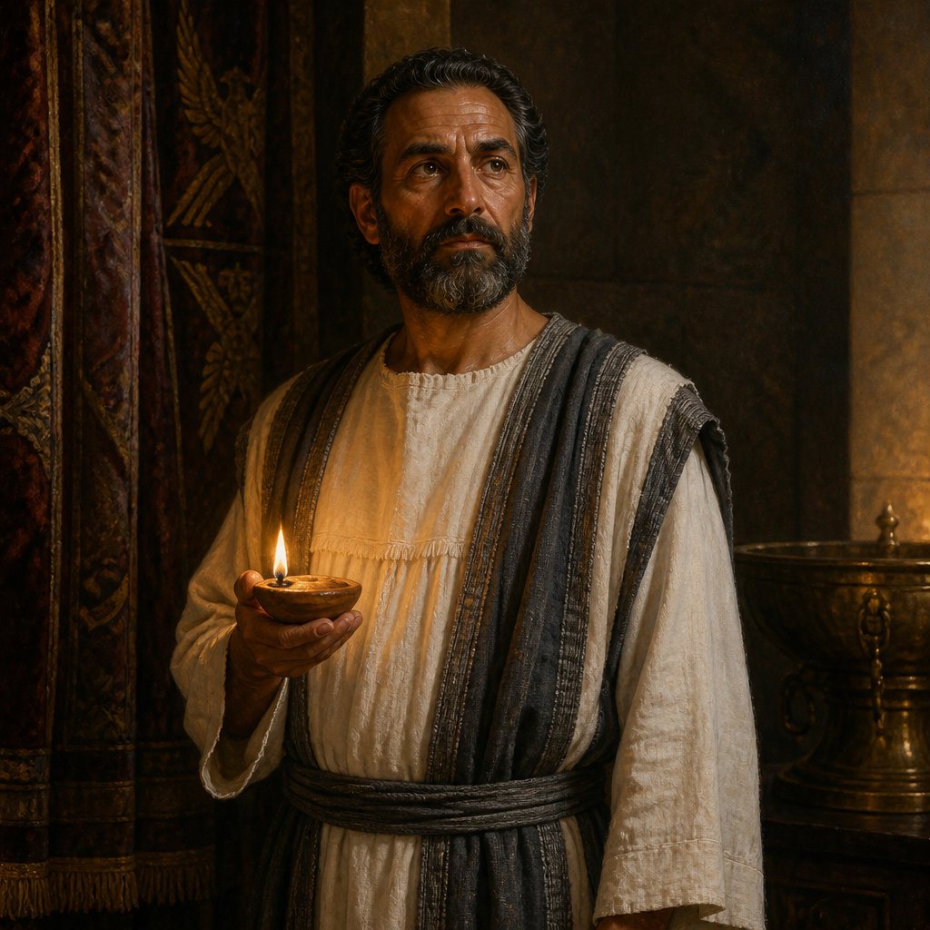 Oil-painting style portrait of Shaul, Levite of the Divided Monarchy, Levite of the Kohathite line and ancestor of the prophet Samuel