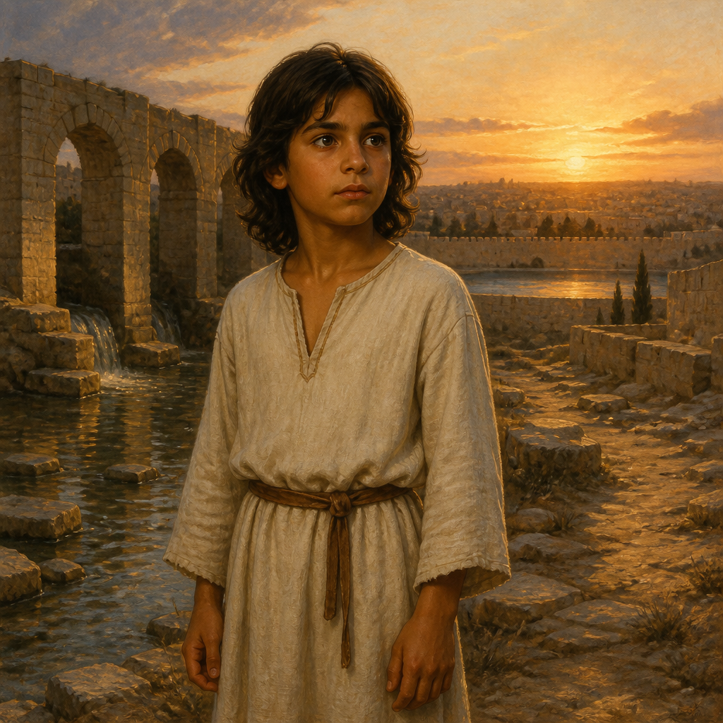 Oil-painting style portrait of Shear-jashub, Son of Isaiah whose name served as a prophetic sign to King Ahaz