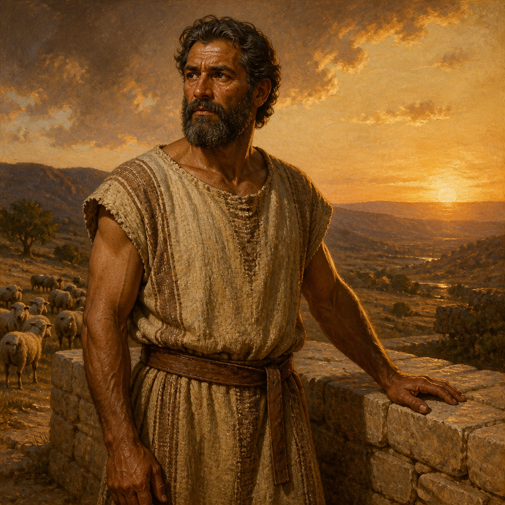 Oil-painting style portrait of Shemaiah, Descendant of Joel, Reubenite descendant of Joel and father of Gog mentioned in the genealogies of Chronicles