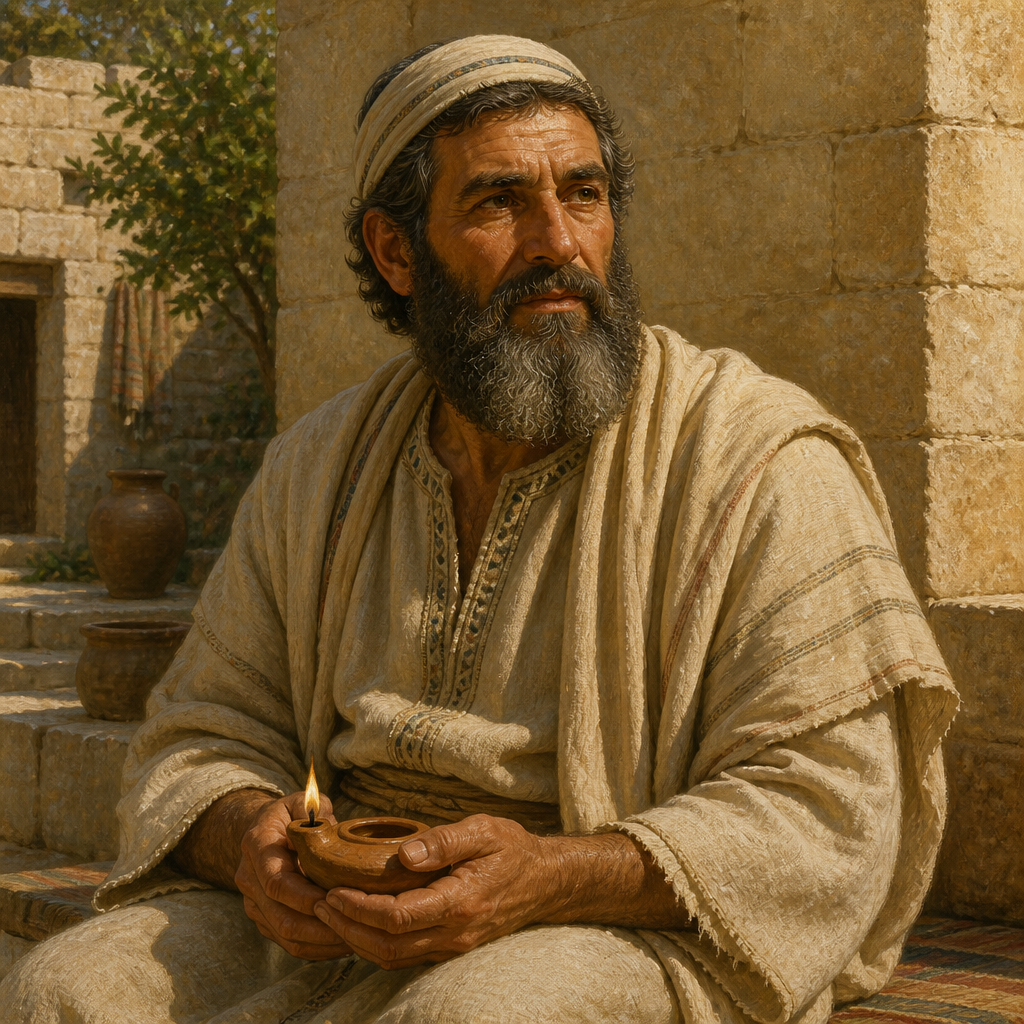 Oil-painting style portrait of Shimea, Father of Asaph, Levite ancestor of Asaph the temple musician