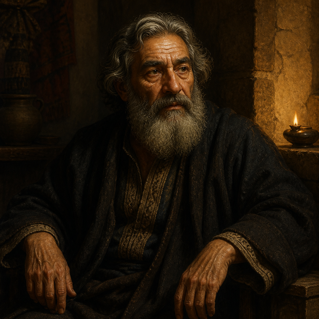 Oil-painting style portrait of Tabeal, Patriarch whose son was the chosen puppet king for the Syro-Ephraimite coalition