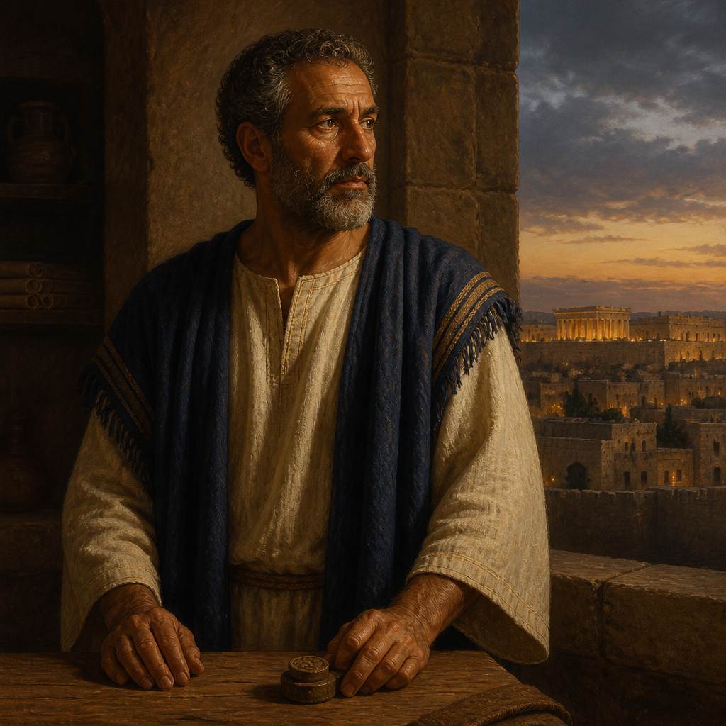 Oil-painting style portrait of Tikvah, Father-in-law of Huldah, father of Shallum and father-in-law of Huldah the prophetess