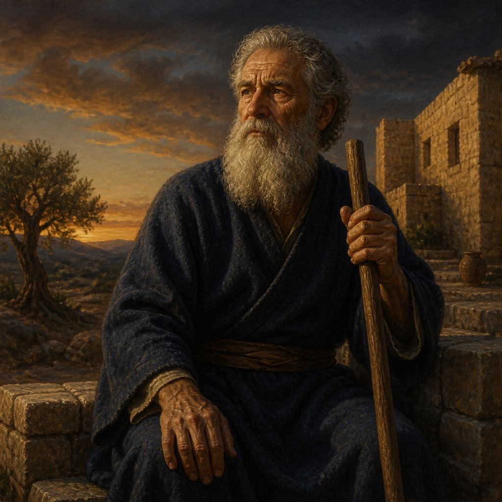 Oil-painting style portrait of Ur, Father of Eliphal, one of David's mighty men