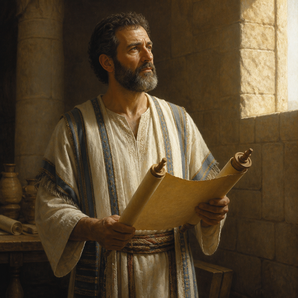 Oil-painting style portrait of Uzziah, Levite of the Divided Monarchy, Levite of the Kohathite clan mentioned in the genealogies of the Divided Monarchy