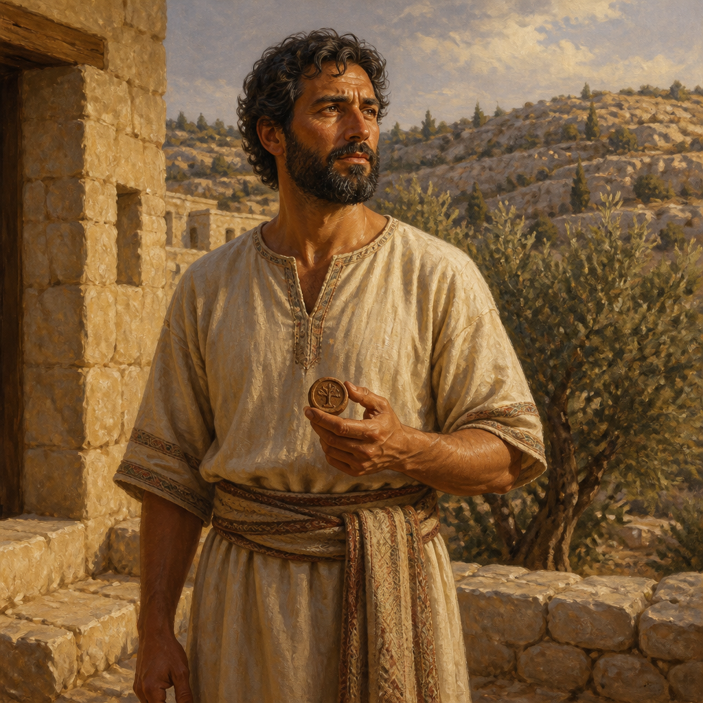 Oil-painting style portrait of Zabad, Son of Nathan, Descendant of Judah through the line of Nathan mentioned in the genealogies of Chronicles