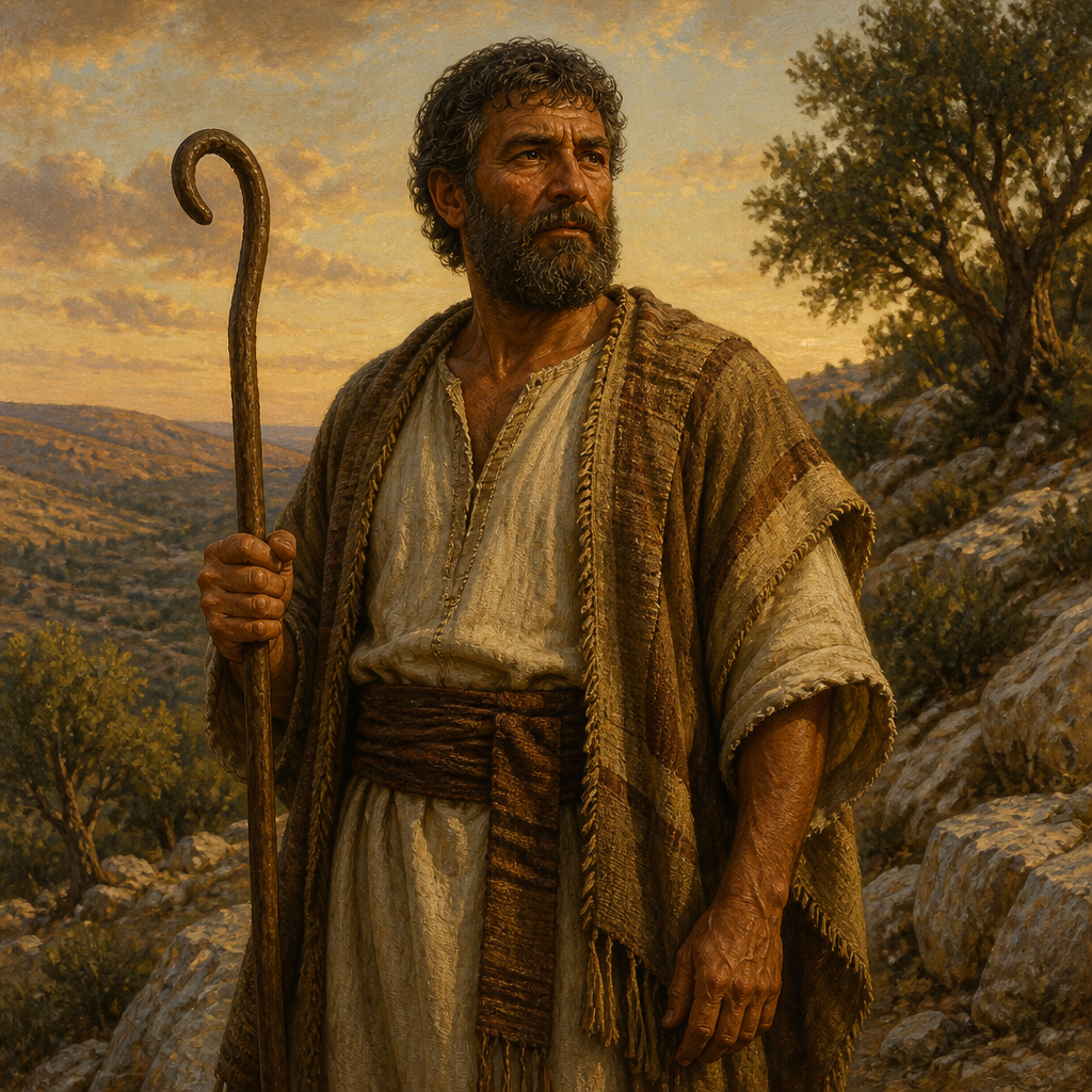 Oil-painting style portrait of Zabad, Son of Tahath, Ephraimite descendant mentioned in the genealogical records of 1 Chronicles