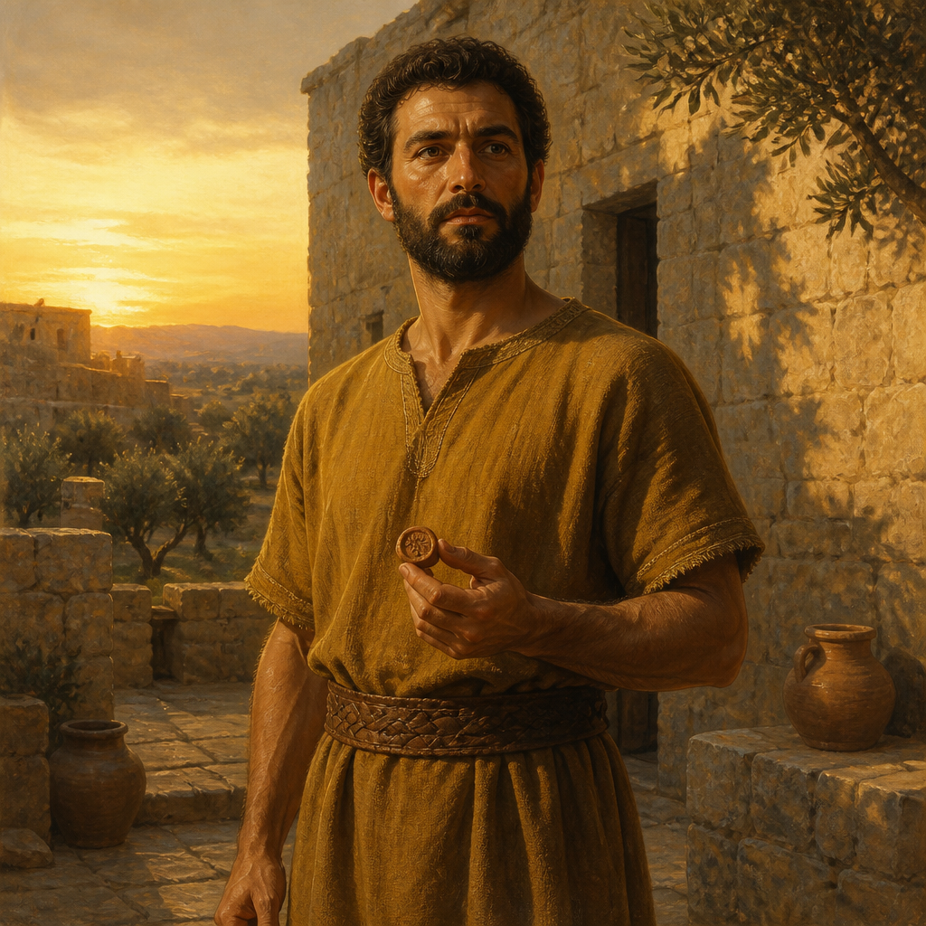 Oil-painting style portrait of Zebadiah, Son of Elpaal, Benjamite leader and son of Elpaal listed in the genealogies of 1 Chronicles