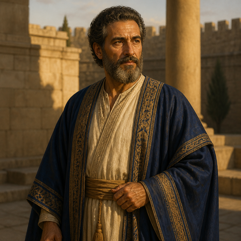 Oil-painting style portrait of Zephaniah, Father of the Prophet Zephaniah, father of the prophet Zephaniah and descendant of King Hezekiah