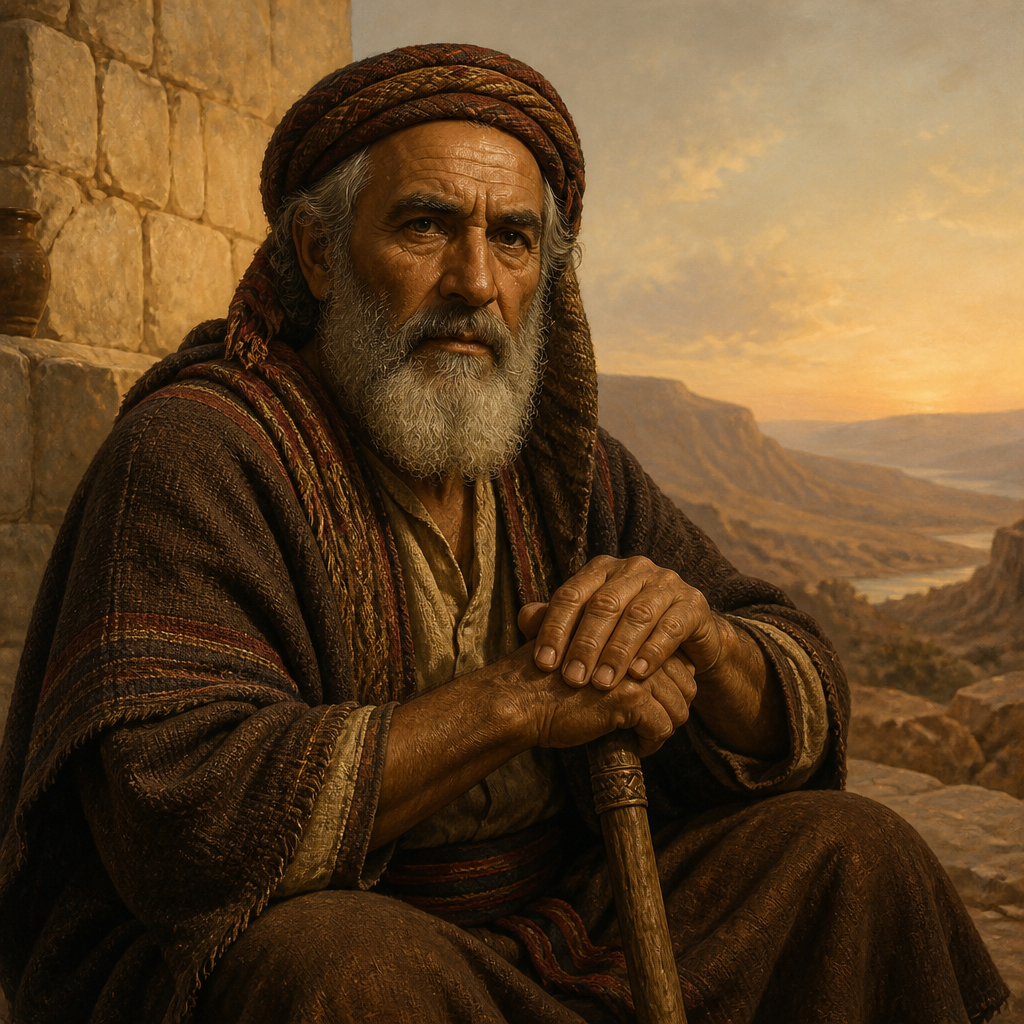 Oil-painting style portrait of Zichri, Father of Eliezer, Father of Eliezer, the chief officer of the Reubenites during King David's reign